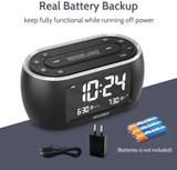 Housbay Glow Small Alarm Clock Radio for Bedrooms with 7 Color Night Light