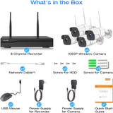 Wireless Security Camera System ,Night Vision ,Remote Monitor, Waterproof, No Hard Drive.