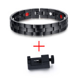 Stainless Steel Charm Black Bracelet