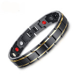 Stainless Steel Charm Black Bracelet