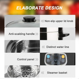 Secure Electric Food Steamer, Vegetable Double Tiered Secure Electric Food Steamer, Vegetable Double Tiered