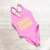 Bride Squad Cross Back Swimsuit