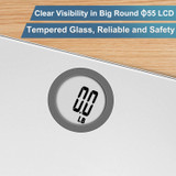 Step-On Technology, LCD Display(400lb),Batteries Included, Elegant Silver