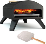 Bertello Outdoor Pizza Oven Black + Pizza Peel Combo