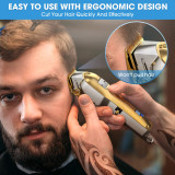 Haircut Kit with 2500 mAh LCD Display,8 Guide Combs for Men and Barbers