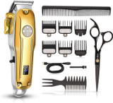 Professional Hair Trimmer Set (12Pcs USB Rechargeable Adjustable LCD Display Hair