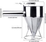 Pancake Batter Dispenser, Detachable Stain steel Funnel Cake maker with Stand