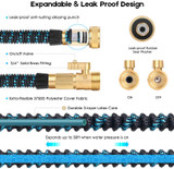 50ft Garden Hose Expandable Water Hose with 9 Function Nozzle, with Solid Brass Fittings.