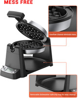 Echomes Flip Belgian Waffle Maker with LCD Display (1.4" Thick Waffles),