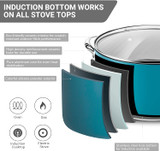 REDMOND Nonstick Cookware Set, 8 Piece Ceramic Aluminum Pans and Pots Set