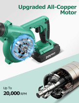 Cordless Leaf Blower,2.0 Ah Li-ion Battery & Charger, for Blowing Leaf/Snow, Dusting.