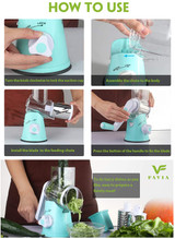 FAVIA Handheld Rotary Slicers for Vegetables Cheese Grater Shredder