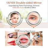 Professional 8.5" Lighted Makeup Mirror, 10X Magnifying Vanity Mirror