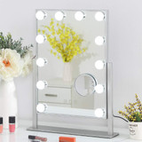 Dimmable Light Detachable 10X Magnification 360°Rotation(White)