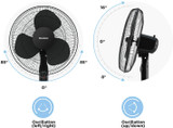 16'' 3-Speed Oscillating Pedestal Fan with 7-Hour Timer
