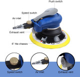 Air Palm Random Orbital Sander, Adjustable Grinding Sanding w/Pad.