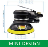 Air Random Orbital Sander,include5 inch 6 Inch Pads and sandpaper, Polisher for Car.