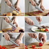 Kitchen Damascus Knife Set, 9-Piece Kitchen Knife Set with Block