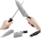 Kitchen Damascus Knife Set, 9-Piece Kitchen Knife Set with Block