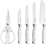 Sabatier Forged Triple Rivet Knife Block Set, 15-Piece, White