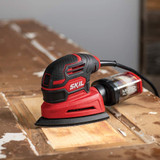 Corded Detail Sander, Includes 3pcs Sanding Paper and Dusk Box