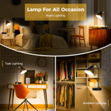 Industrial Dimmable Desk Lamp with 2 USB Charging Ports AC Outlet