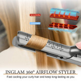INGLAM 360° Airflow Styler Hair Straightener with Cooling Fan, 2 in 1