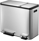 EKO EcoCasa II Dual Compartment Rectangular Kitchen Step Trash Can Recycler