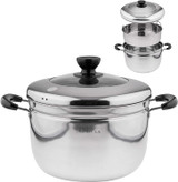 Lake Tian 2 Tier Stainless Steel Steamer Cookware Pot & Pan/Saucepan