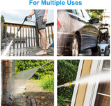 Portable High Power Washer with Spray Gun 5 Nozzle Adapter, Hose Reel and Detergent Tank