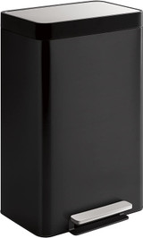 Kohler K-20956-BST Dual Compartment Step Trash Can, Liner, Black Stainless