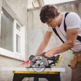 Cordless Circular Saw, 4.0Ah Battery, Fast Charger, Laser & Base Plate Adjustable.