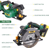Cordless Circular Saw, 4.0Ah Battery, Fast Charger, Laser & Base Plate Adjustable.