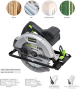Hand-Held Circular Saw, Adjustable Cutting Depth, for Wood and Logs Cutting.