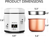 Electric Lunch Box, Travel Rice Cooker Small, Removable Non-stick Pot