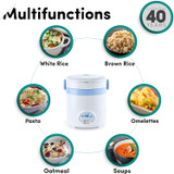 1.5-Cup UNCOOKED) Cool Touch Mini Rice Cooker, 3 Cups Cups