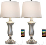 Modern USB Table Lamp Set of 2 for Living Room.