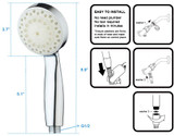 KAIREY Handheld Led Shower Head 7 Color Light Change Automatically Polished