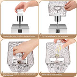 Touch Control Crystal Table Lamp with USB Ports and AC Outlet.