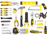 General Household Hand Tool Kit with Plastic Toolbox Storage Case, Yellow