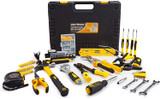 General Household Hand Tool Kit with Plastic Toolbox Storage Case, Yellow