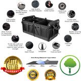 Trunkcratepro Collapsible Portable Multi Compartments Trunk Organizer, Black