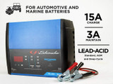 12V Fully Automatic Battery Charger and 15A Maintainer