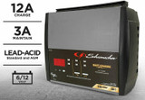 12V Fully Automatic Battery Charger and 3A Maintainer for Cars, Boats, Bike Etc
