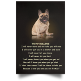 To My Bulldog You're My Family Poster Print Art With Sentimental Quote For Bulldog Owne