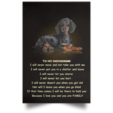 To My Dachshund You're My Family Poster Sentimental Saying For Dachshund Owner House Decor