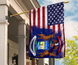 Michigan State American Flag Patriotic Proud Michigan Flag For Sale