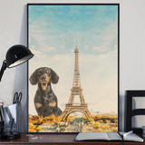 Dachshund Eiffel Tower Canvas Defect Weenie Paris France Wall Art Decor Spring Gift Dog Lover