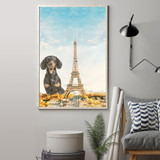 Dachshund Eiffel Tower Canvas Defect Weenie Paris France Wall Art Decor Spring Gift Dog Lover