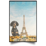 Dachshund Eiffel Tower Canvas Defect Weenie Paris France Wall Art Decor Spring Gift Dog Lover